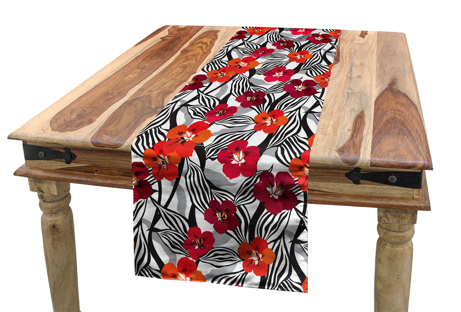 Ambesonne Leaves Design Table Runner Dining Room Kitchen Decor in 3 Sizes - Picture 27 of 63