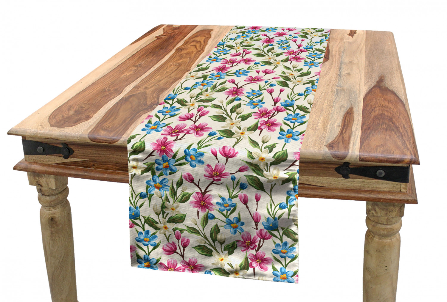 Ambesonne Leaves Design Table Runner Dining Room Kitchen Decor in 3 Sizes - Picture 8 of 63