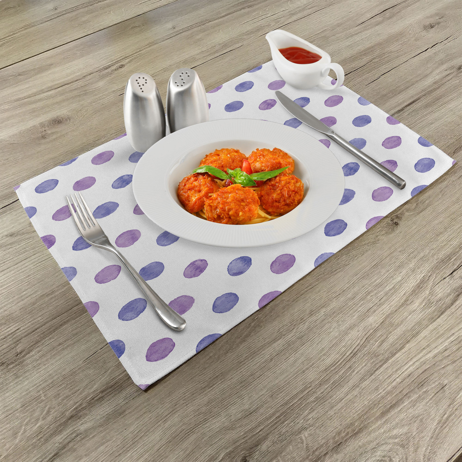 Purple Placemats Set of 4 Ambesonne Washable Fabric Place Mats for