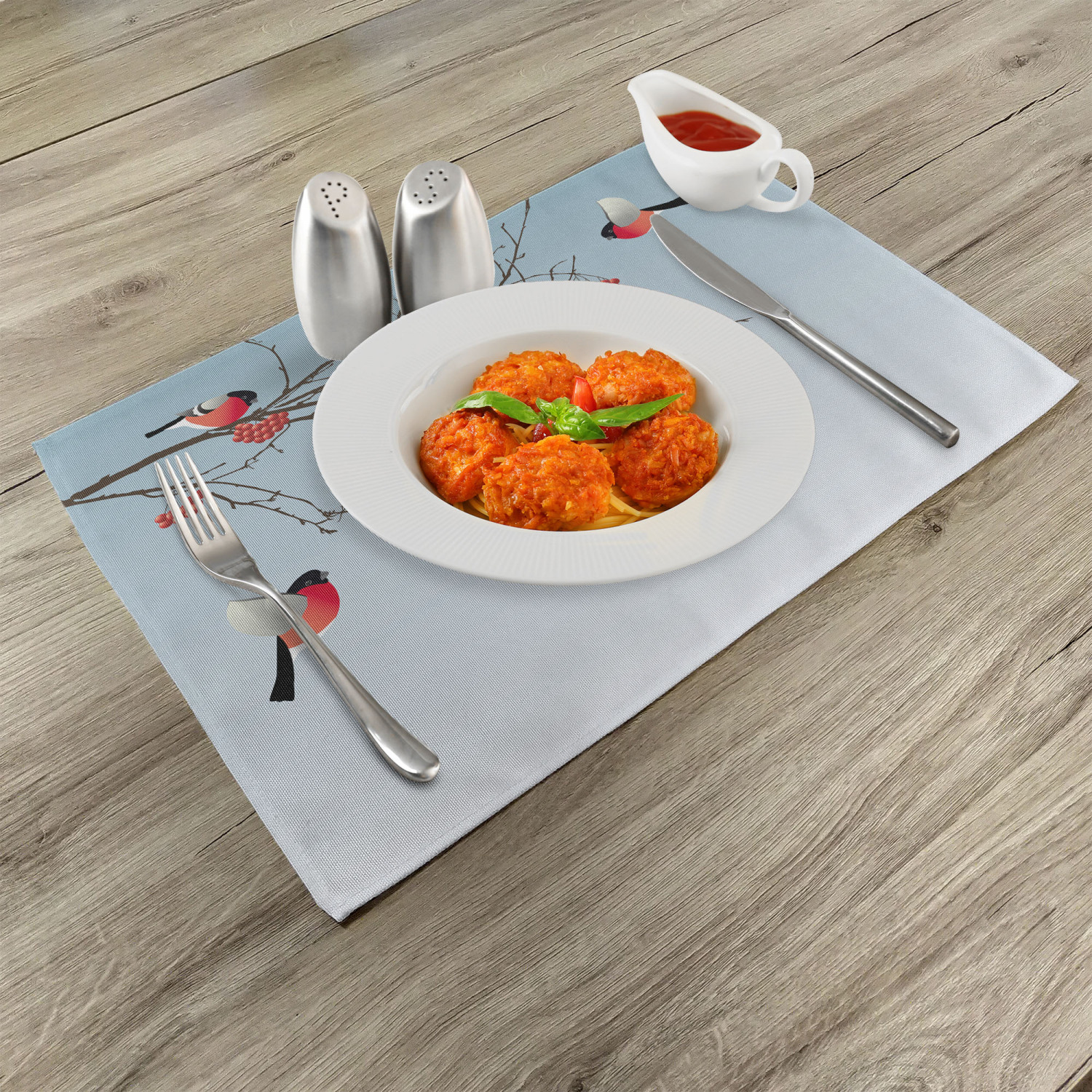 Place Mats Set of 4 Washable Long Lasting Design Fabric Placemats by