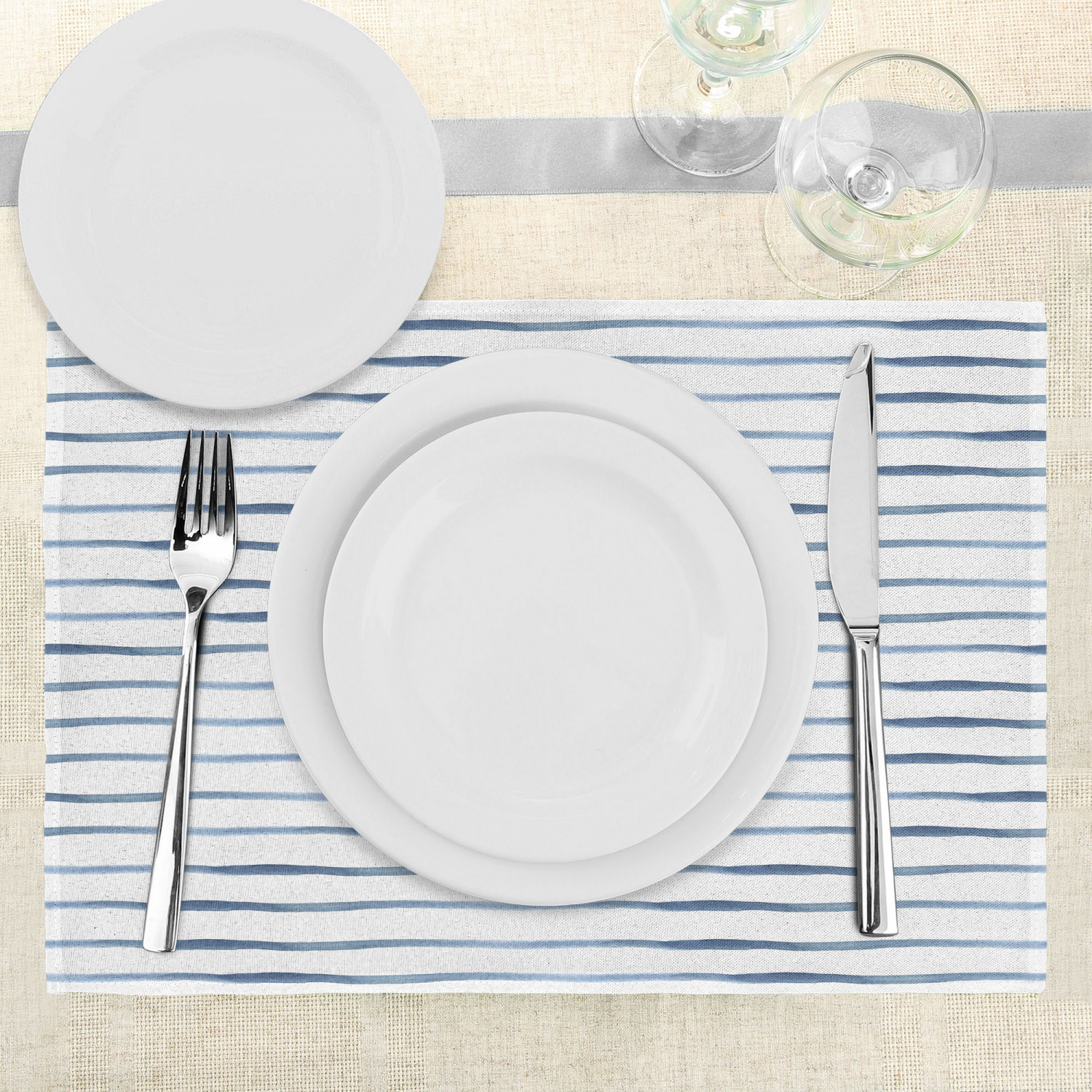 Place Mats Set of 4 Washable Long Lasting Design Fabric Placemats by