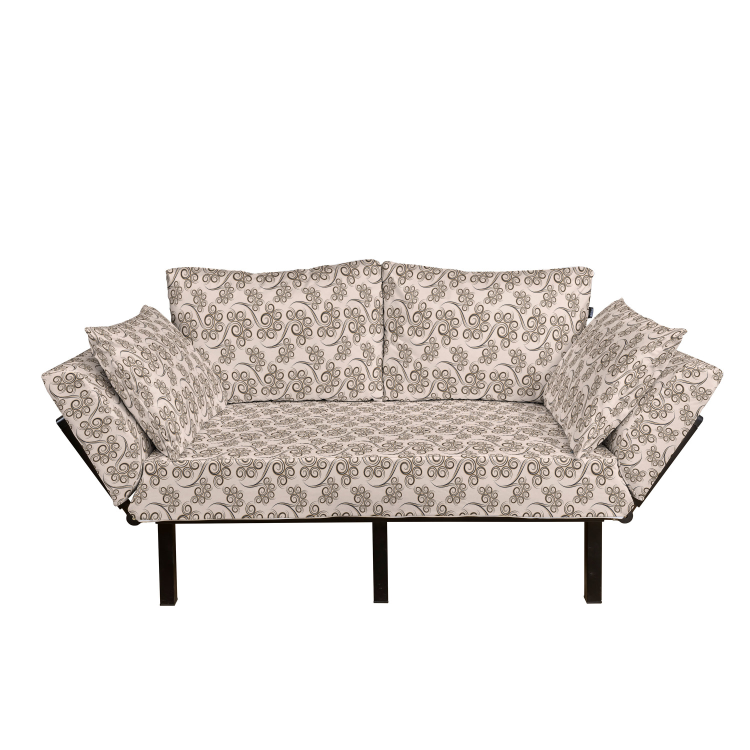Loveseat Botanical Pastel Themed Pattern of Campanula and Echninacea Flowers Ambesonne Dragonfly Futon Couch Blush Pale Blue Mauve Daybed with Metal Frame Upholstered Sofa for Living Dorm