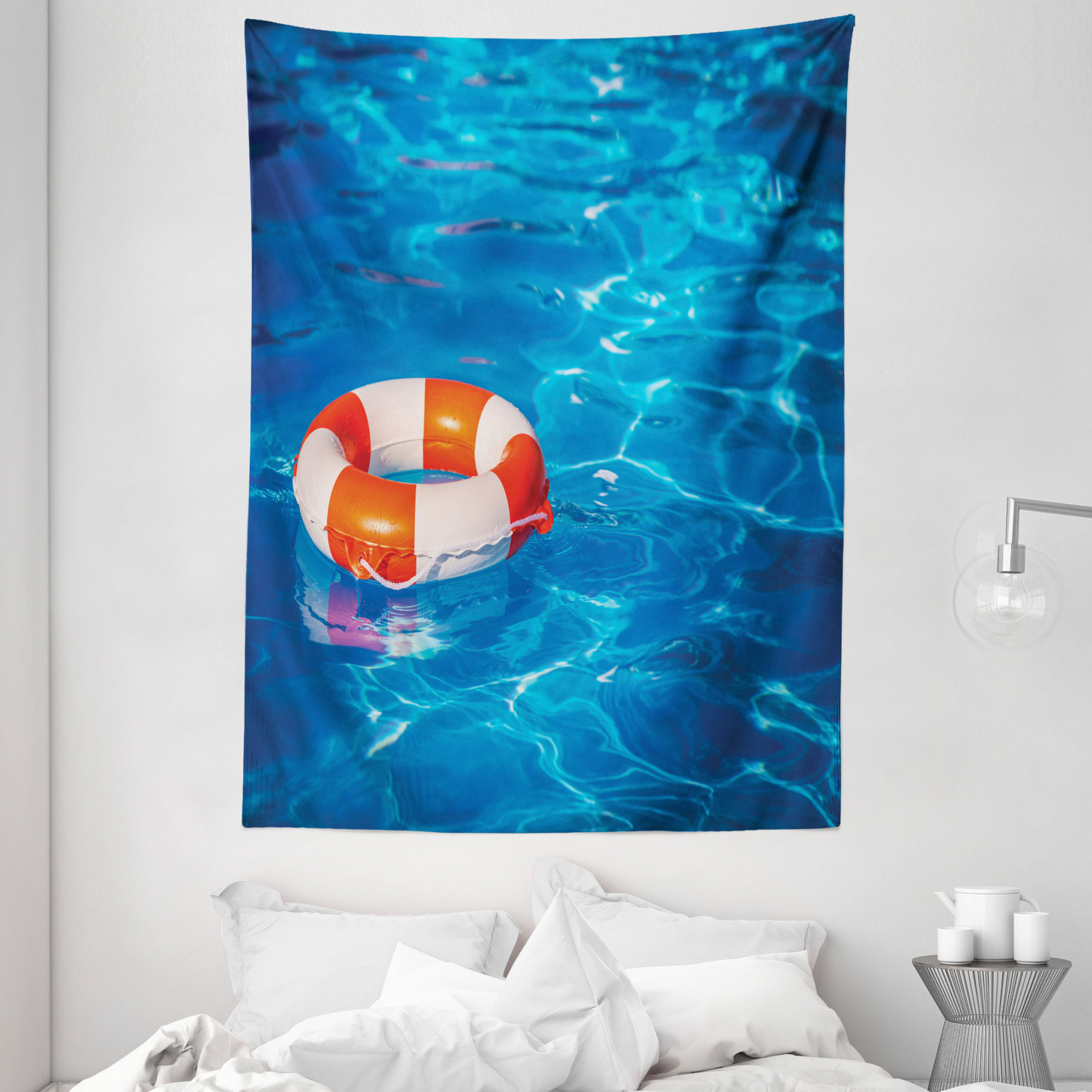 Summer Tapestry Clear Swimming Pool Print Wall Hanging Decor