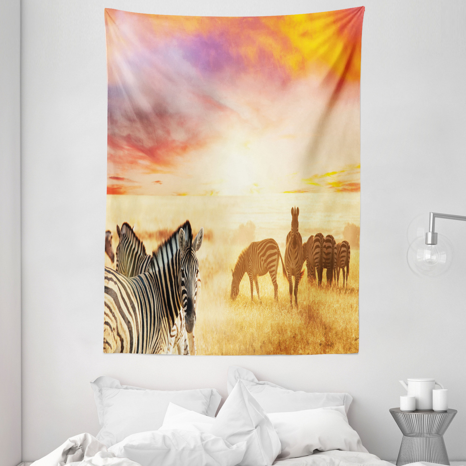 Safari Tapestry South African Wild Zebra Print Wall Hanging Decor