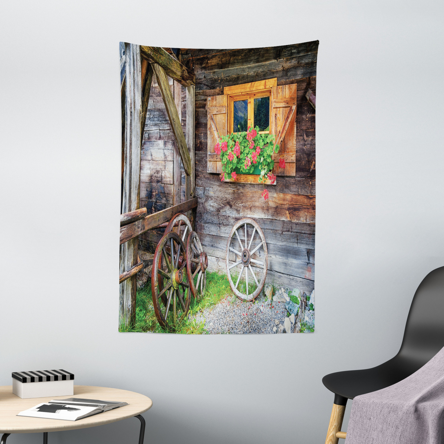 Rustic Tapestry Farmhouse Countryside Print Wall Hanging Decor  eBay