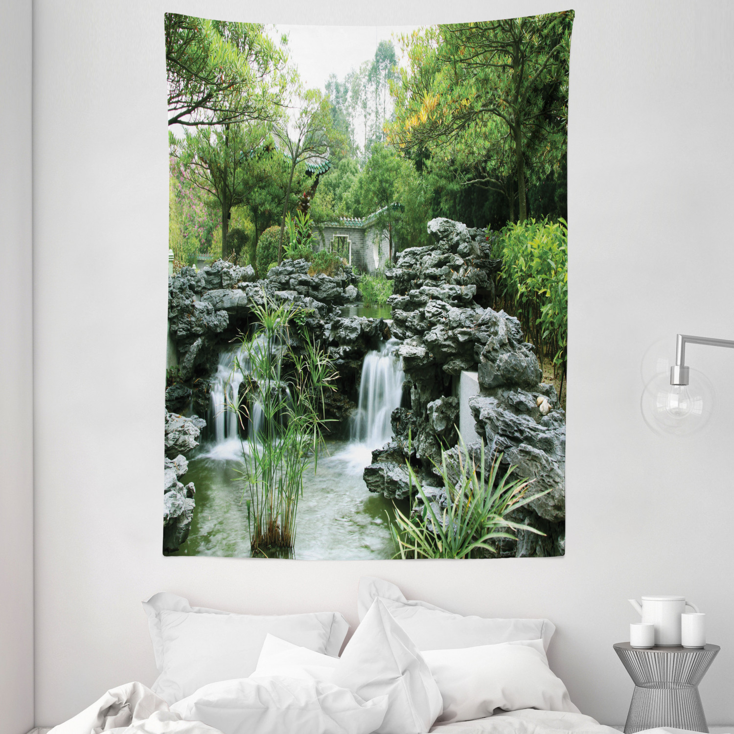 Japanese Tapestry Asian Style Garden Print Wall Hanging Decor | eBay