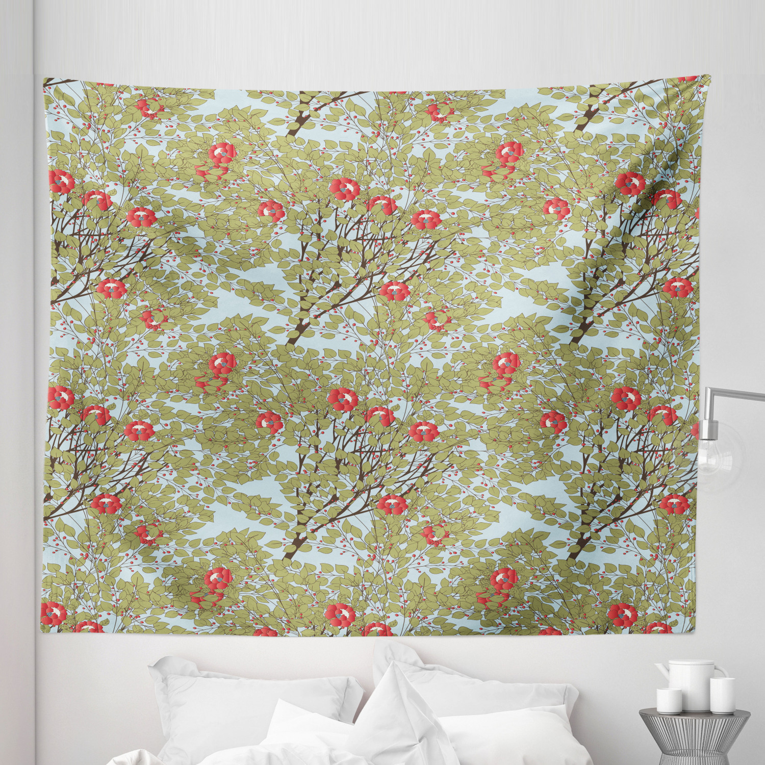 Ambesonne Floral Garden Microfiber Tapestry Wall Hanging Decor in 5 Sizes - Picture 17 of 27