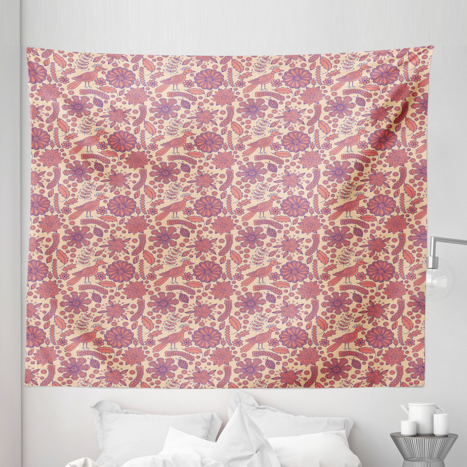 Ambesonne Floral Garden Microfiber Tapestry Wall Hanging Decor in 5 Sizes - Picture 20 of 27