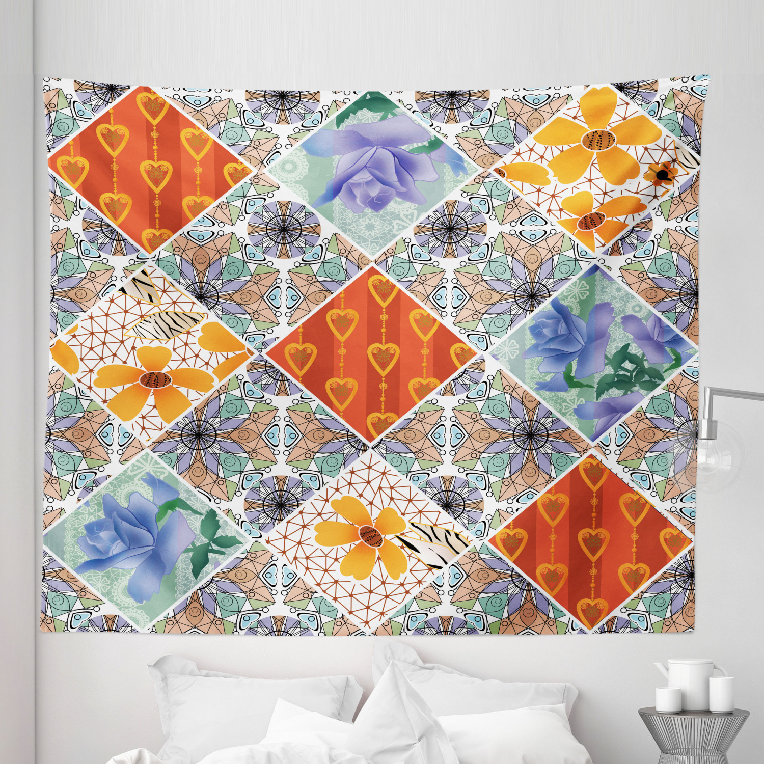 Ambesonne Floral Garden Microfiber Tapestry Wall Hanging Decor in 5 Sizes - Picture 10 of 27