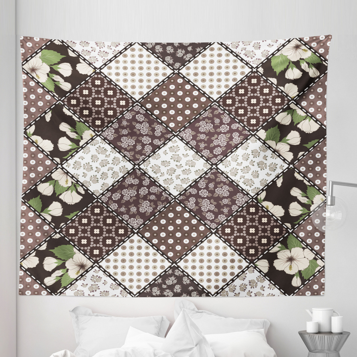 Ambesonne Floral Garden Microfiber Tapestry Wall Hanging Decor in 5 Sizes - Picture 26 of 27