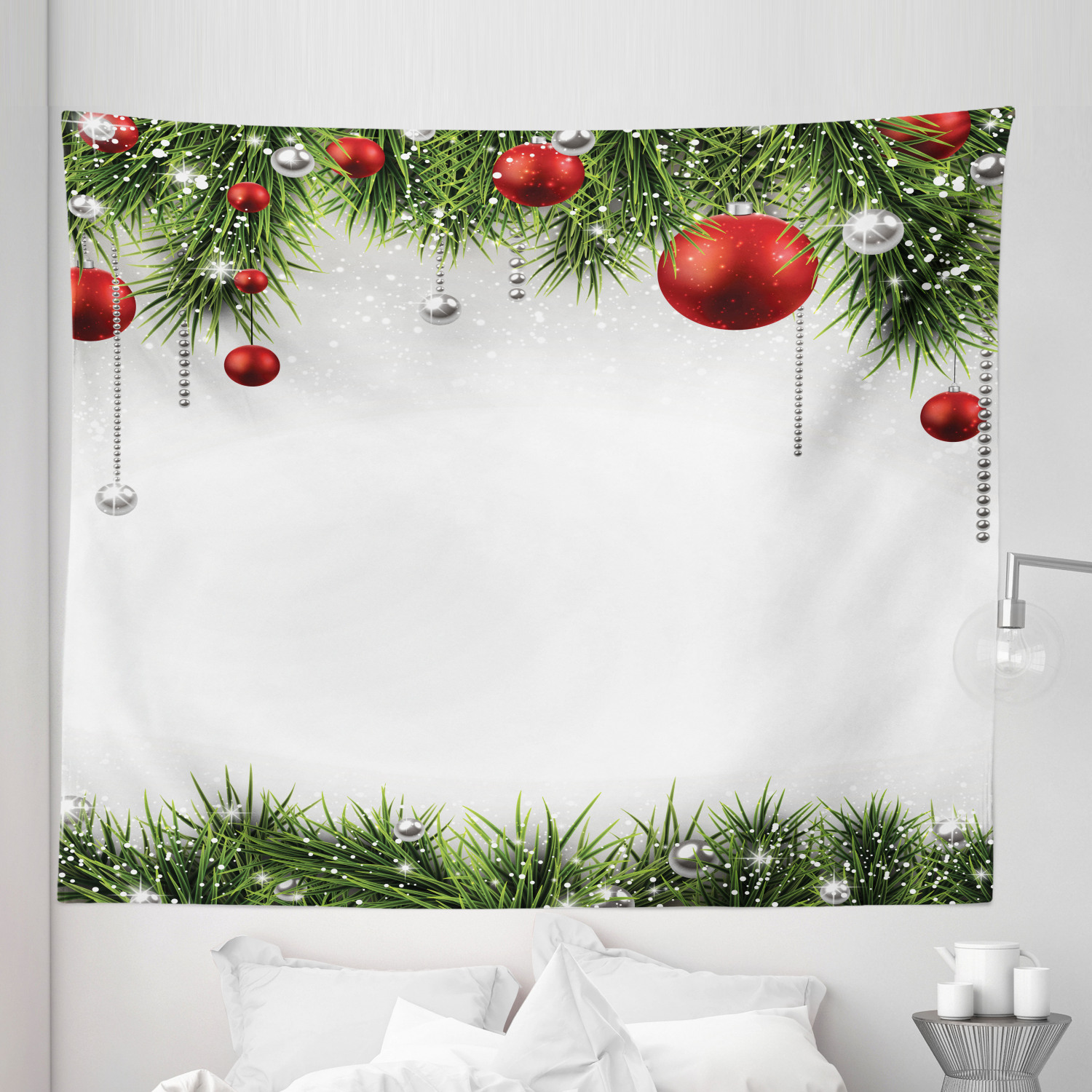 Ambesonne Christmas Print Microfiber Tapestry Wall Hanging Decor in 5 Sizes