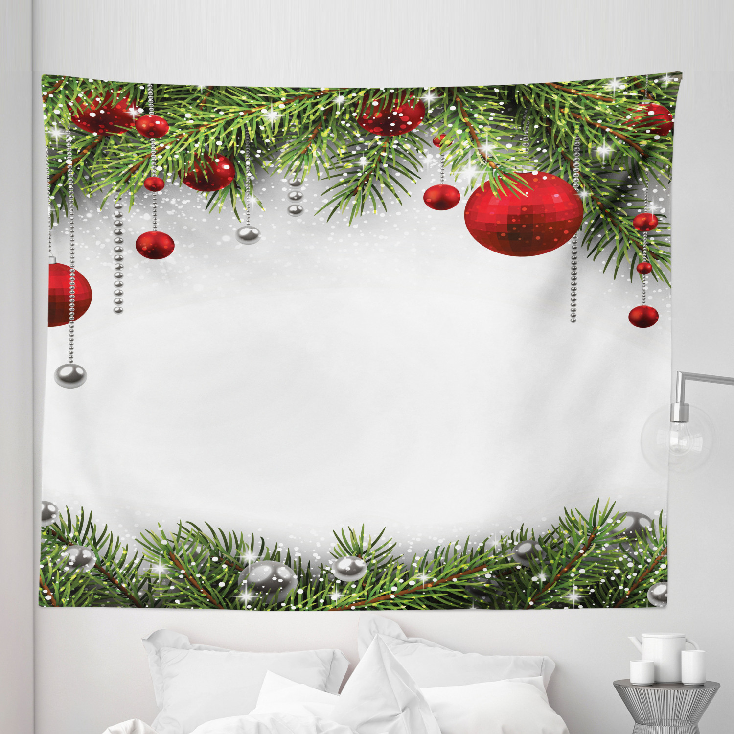 Ambesonne Christmas Print Microfiber Tapestry Wall Hanging Decor in 5 Sizes