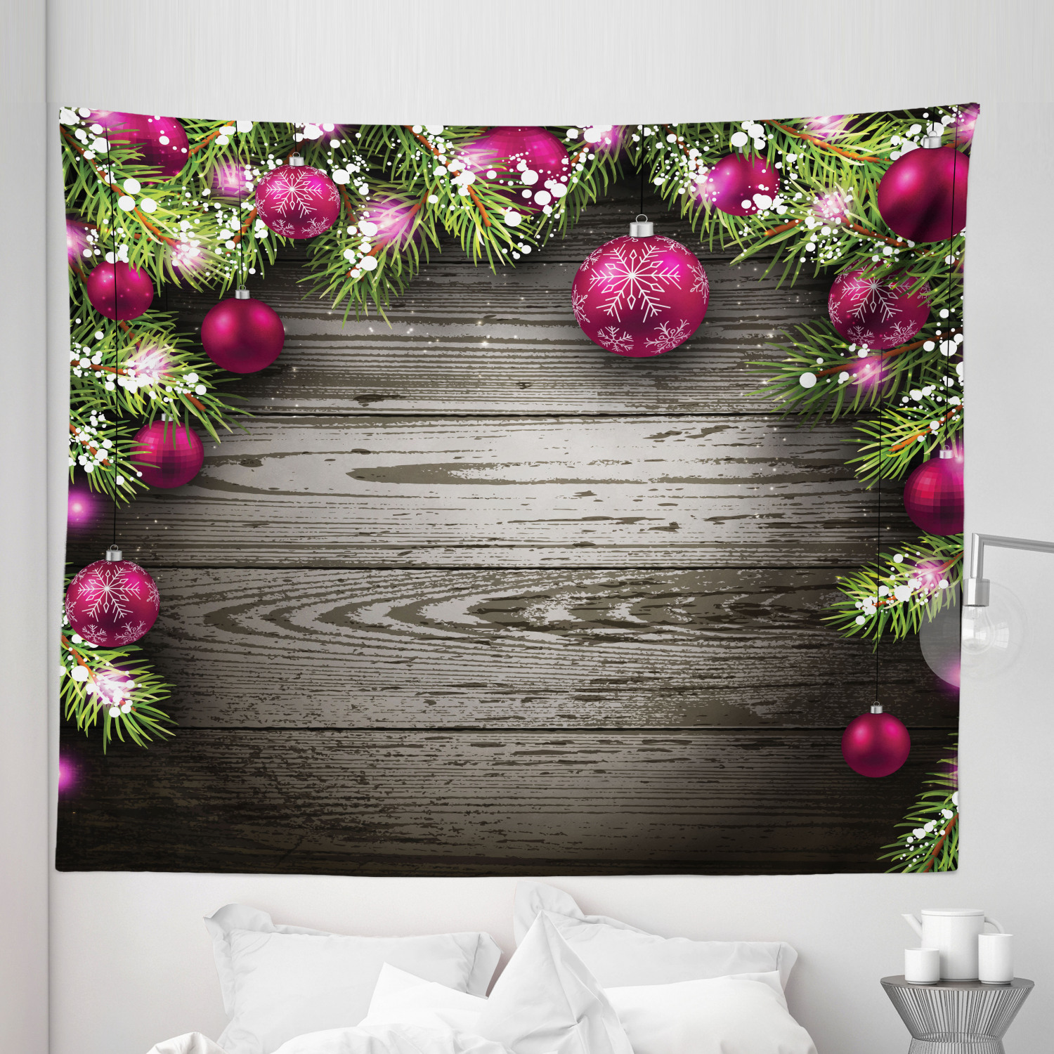 Ambesonne Christmas Print Microfiber Tapestry Wall Hanging Decor in 5 Sizes