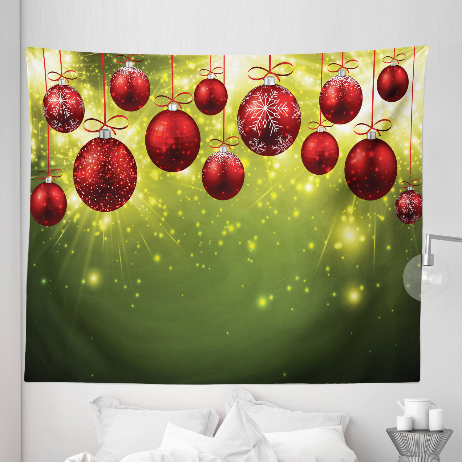 Ambesonne Christmas Print Microfiber Tapestry Wall Hanging Decor in 5 Sizes