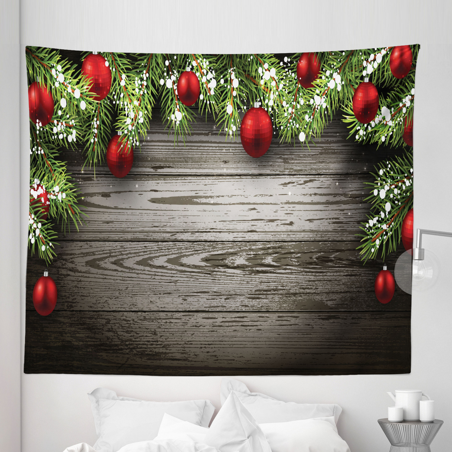 Ambesonne Christmas Print Microfiber Tapestry Wall Hanging Decor in 5 Sizes