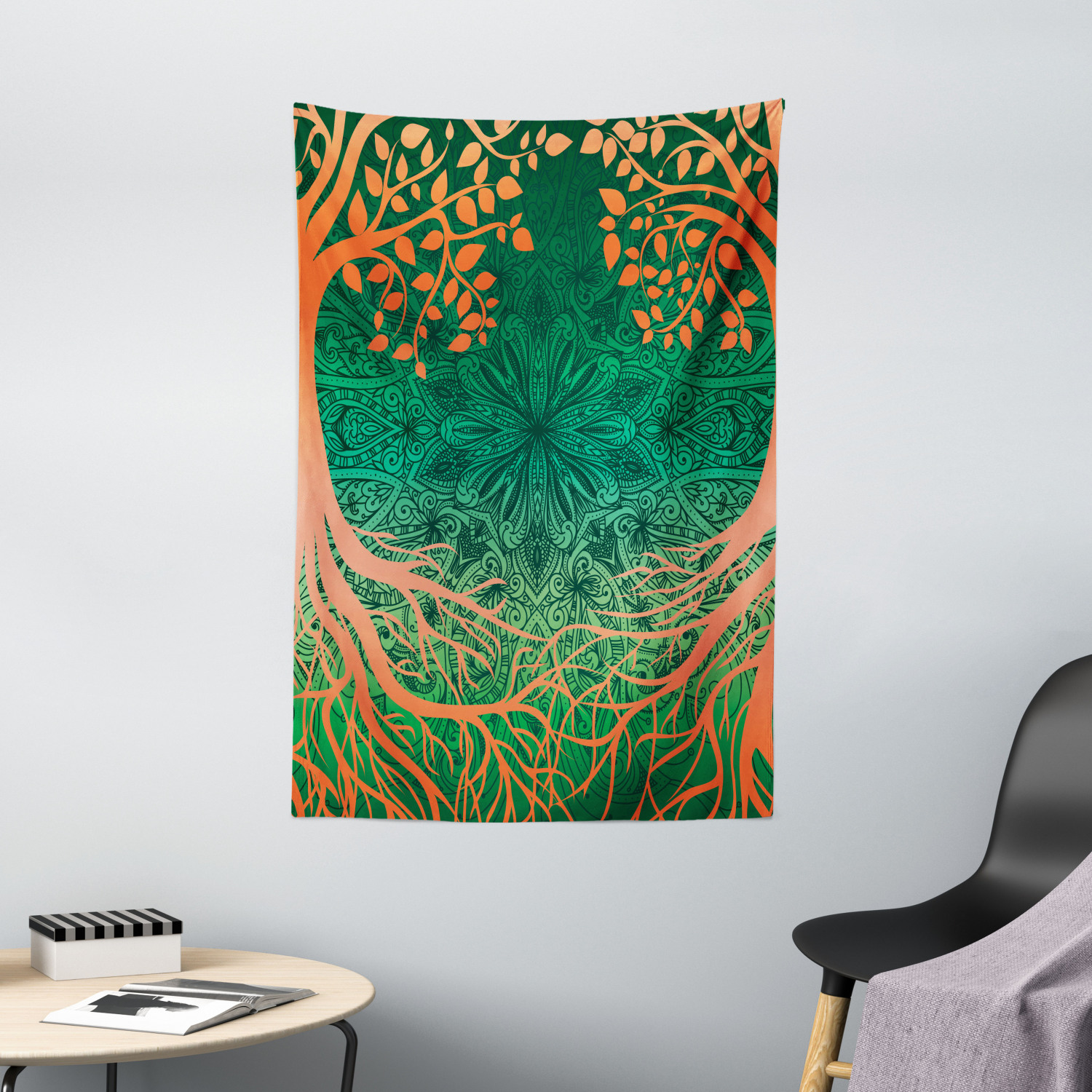 Ethnic Tapestry Asian Mandala Symbols Print Wall Hanging Decor - Picture 2 of 3