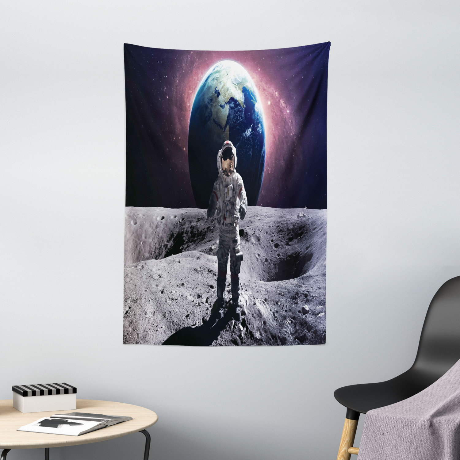 Space Tapestry Brace Astronaut Cosmos Print Wall Hanging Decor 60Wx40L Inches 