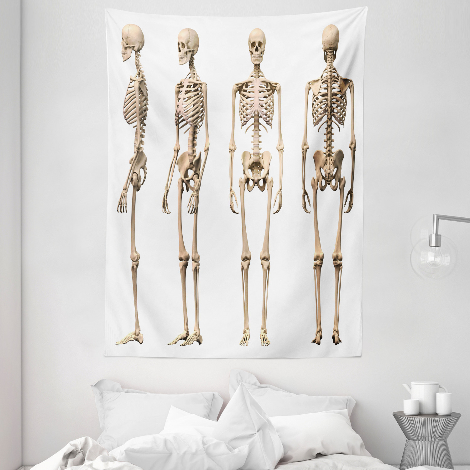 Skull Tapestry Skating Skeleton Boy Print Wall Hanging Decor