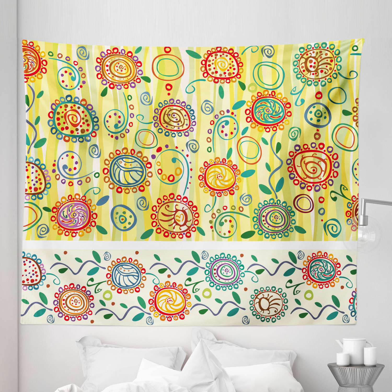 Ambesonne Floral Botany Microfiber Tapestry Wall Hanging Decor in 5 Sizes - Picture 11 of 42