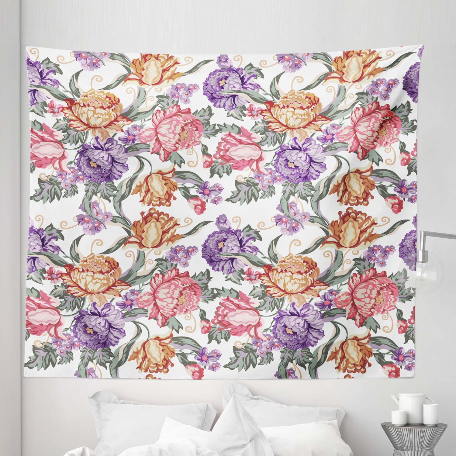 Ambesonne Floral Botany Microfiber Tapestry Wall Hanging Decor in 5 Sizes - Picture 29 of 42