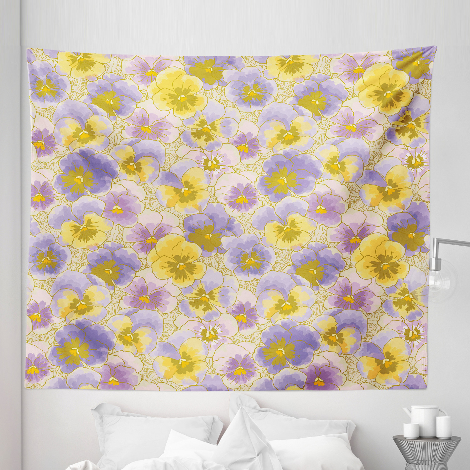 Ambesonne Floral Botany Microfiber Tapestry Wall Hanging Decor in 5 Sizes - Picture 23 of 42