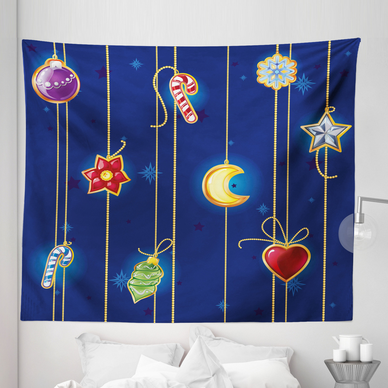 Ambesonne Christmas Print Microfiber Tapestry Wall Hanging Decor in 5 Sizes