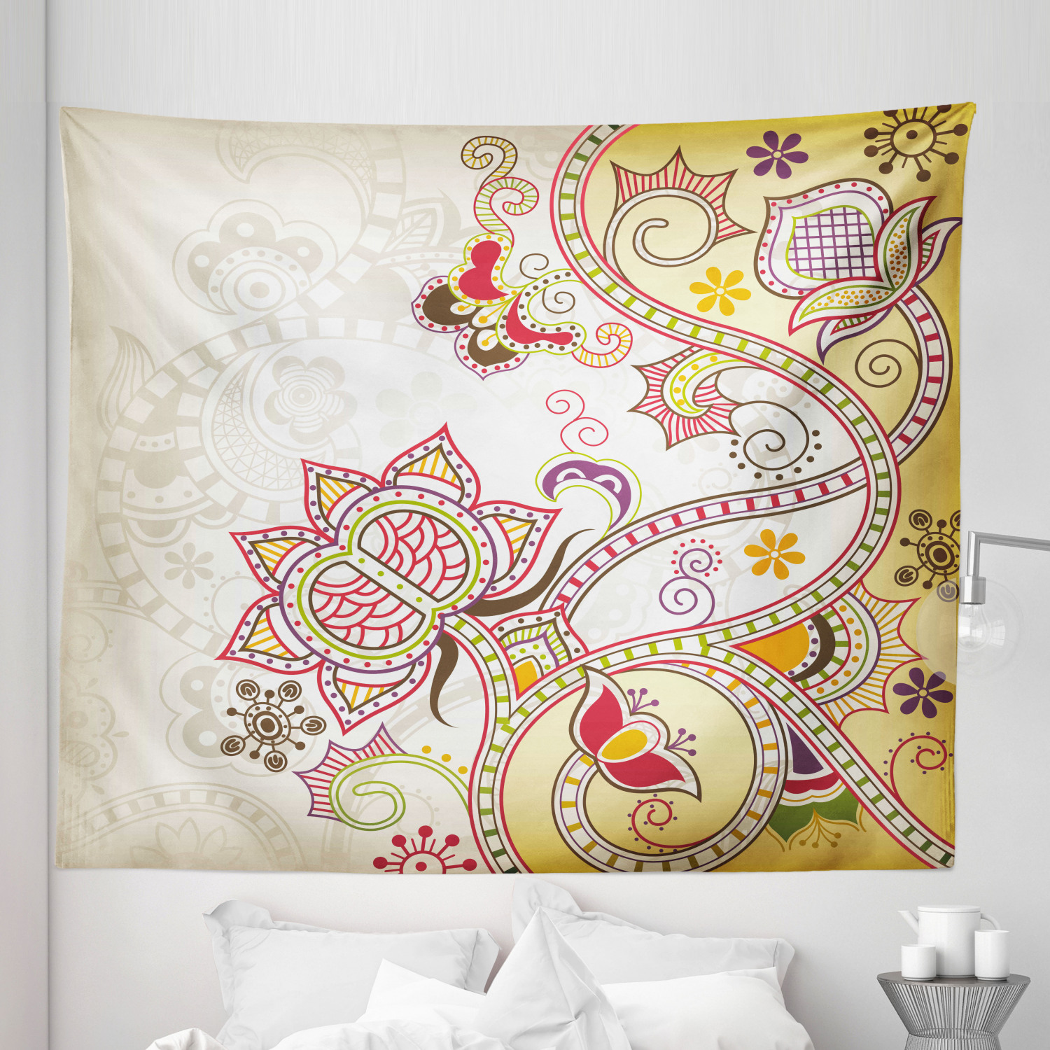 Ambesonne Floral Botany Microfiber Tapestry Wall Hanging Decor in 5 Sizes - Picture 17 of 42