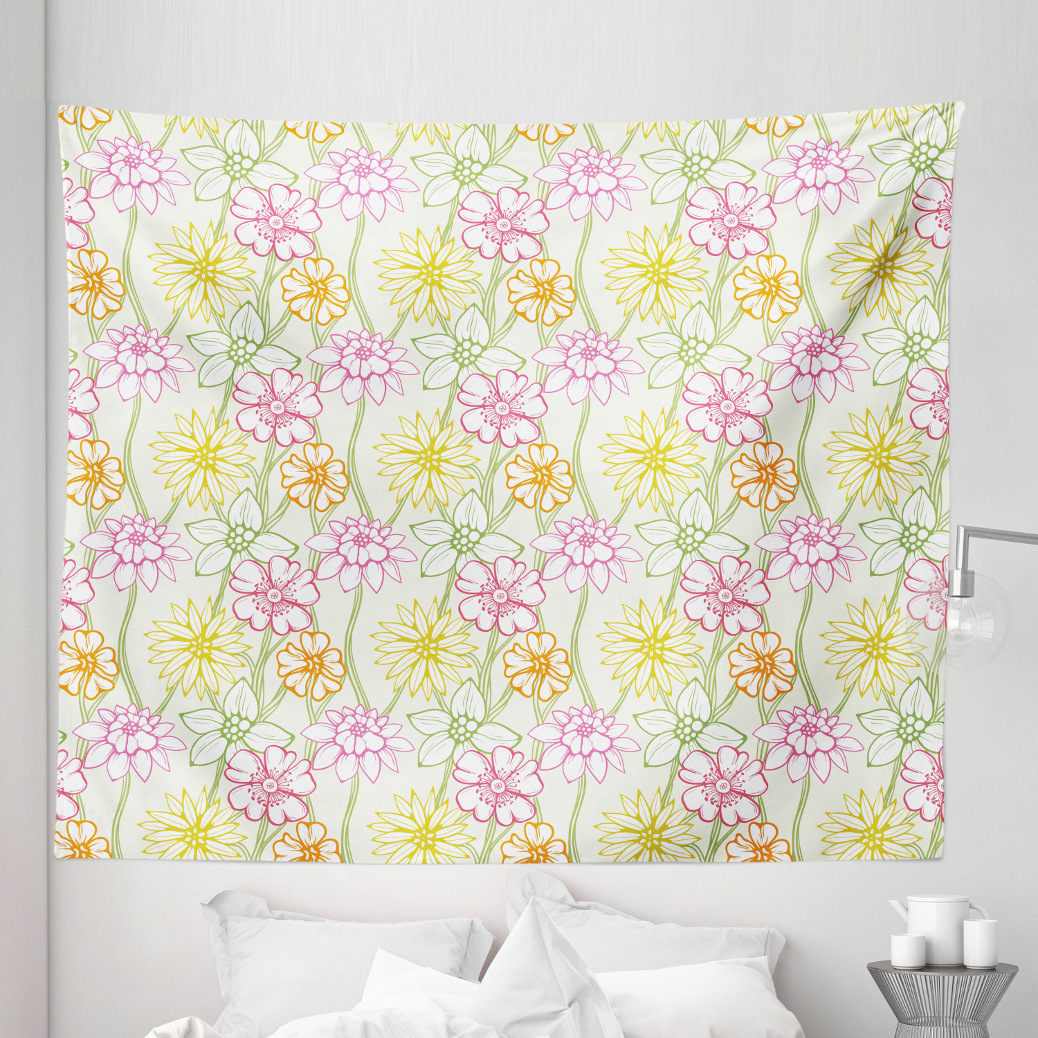 Ambesonne Floral Bunch Microfiber Tapestry Wall Hanging Decor in 5 Sizes - Picture 11 of 42