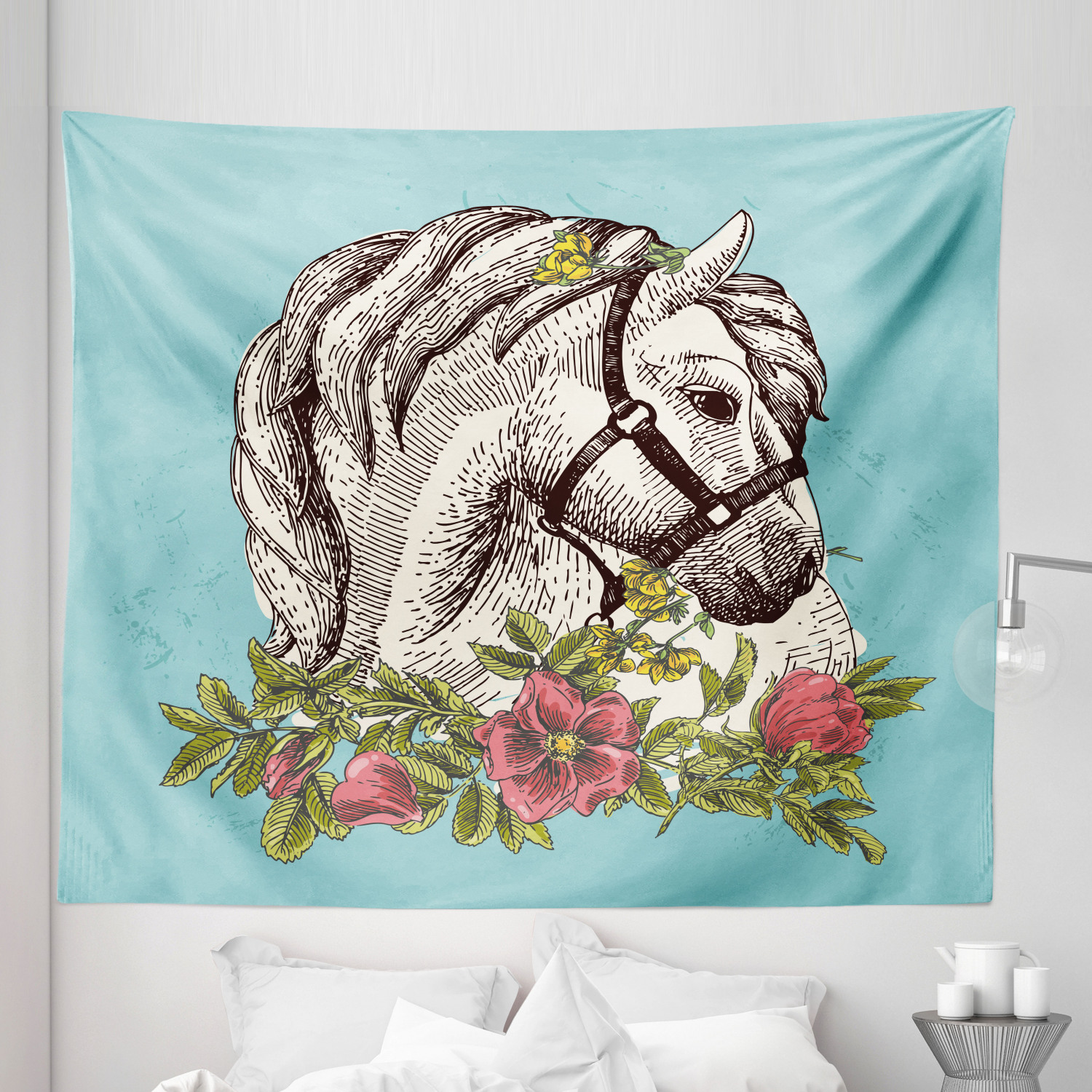 Ambesonne Floral Bunch Microfiber Tapestry Wall Hanging Decor in 5 Sizes - Picture 8 of 42