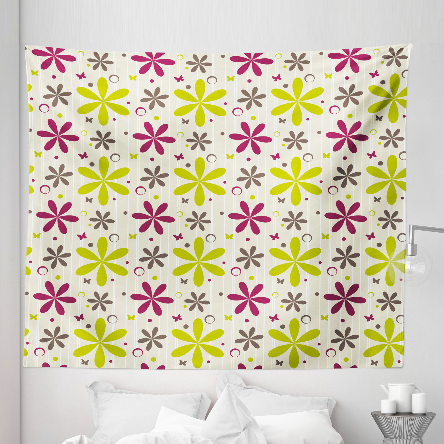 Ambesonne Floral Bunch Microfiber Tapestry Wall Hanging Decor in 5 Sizes - Picture 13 of 42