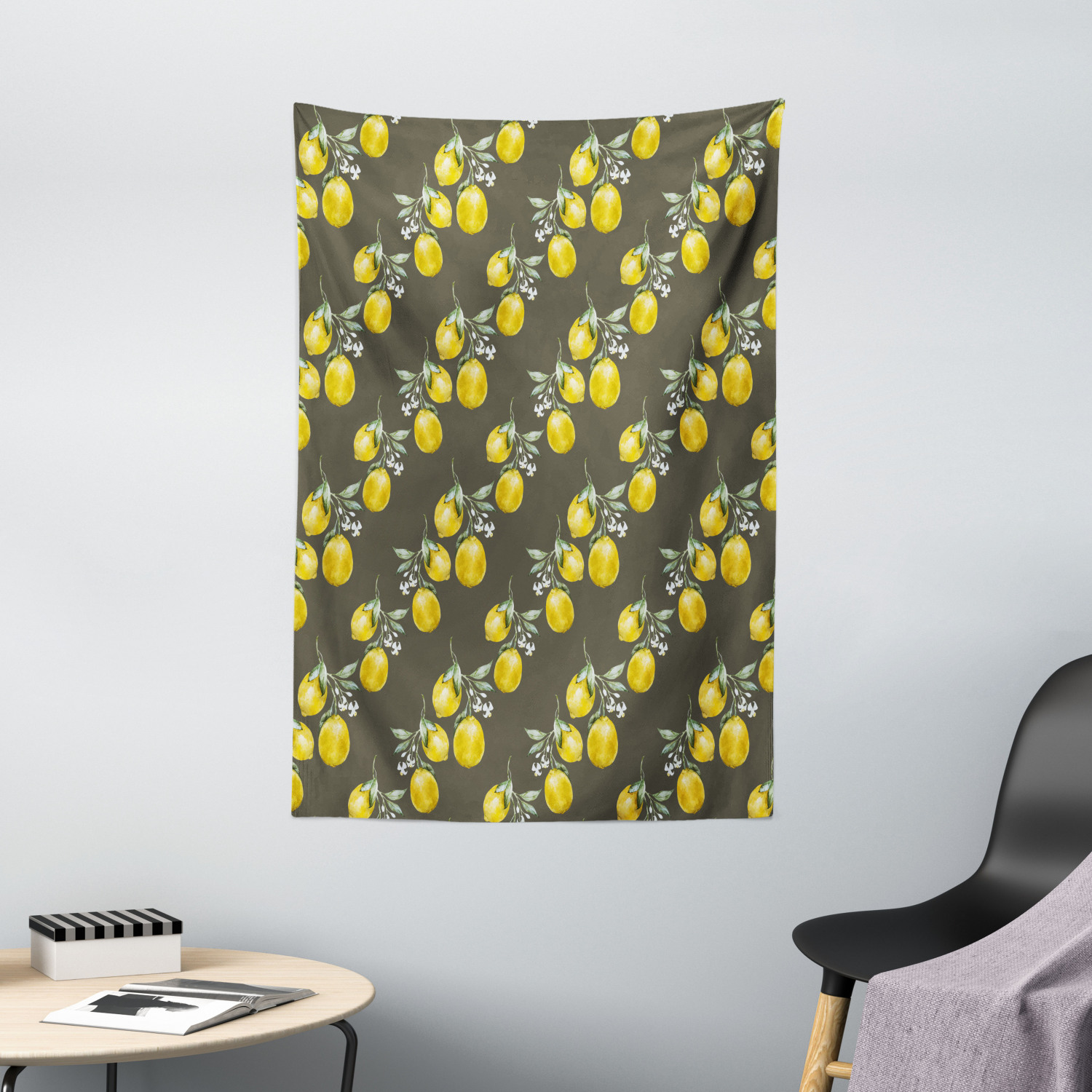 Nature Tapestry Lemon Branches Growth Print Wall Hanging Decor - Picture 2 of 3