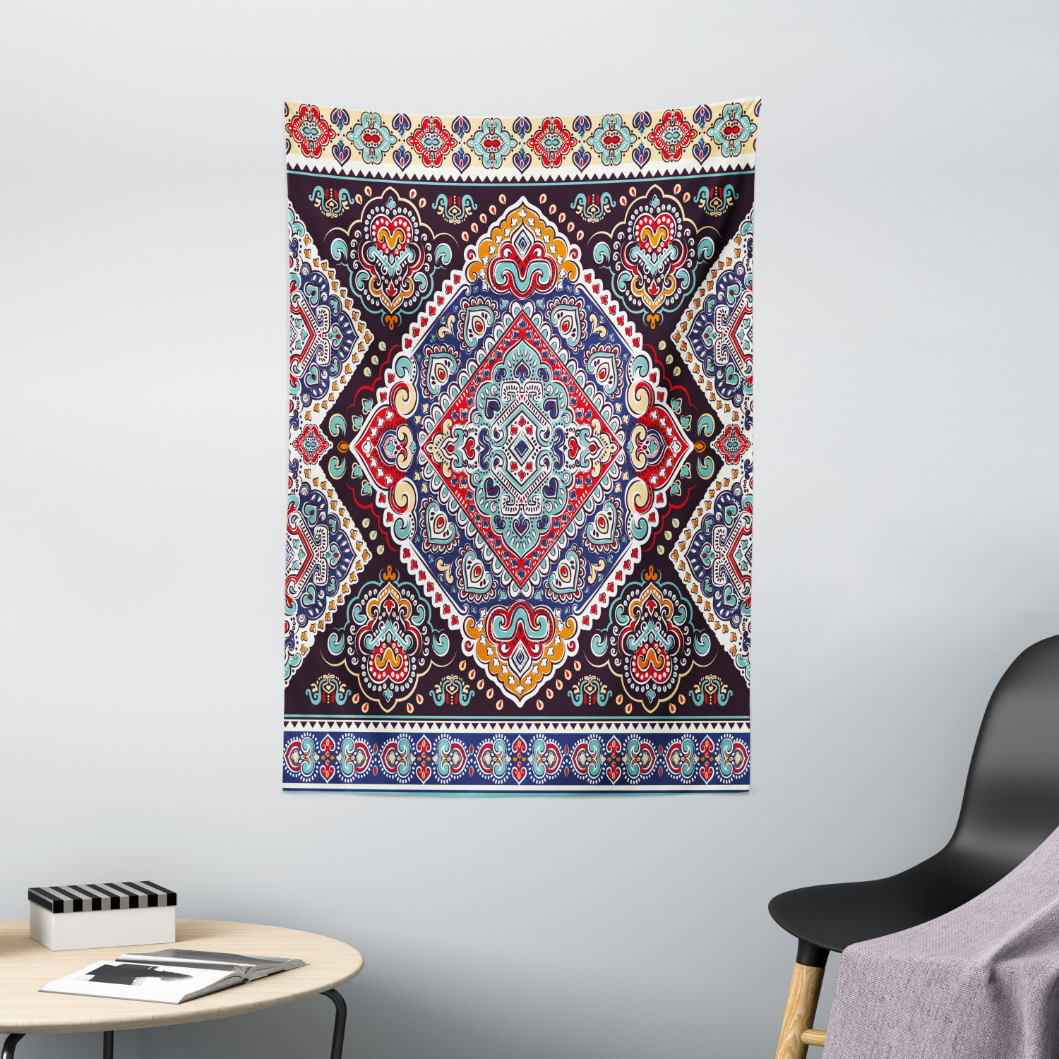 Ethnic Tapestry Vibrant Vintage Bohemian Print Wall Hanging Decor - Picture 2 of 3
