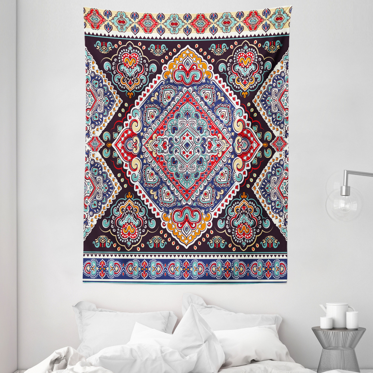 Ethnic Tapestry Vibrant Vintage Bohemian Print Wall Hanging Decor - Picture 3 of 3