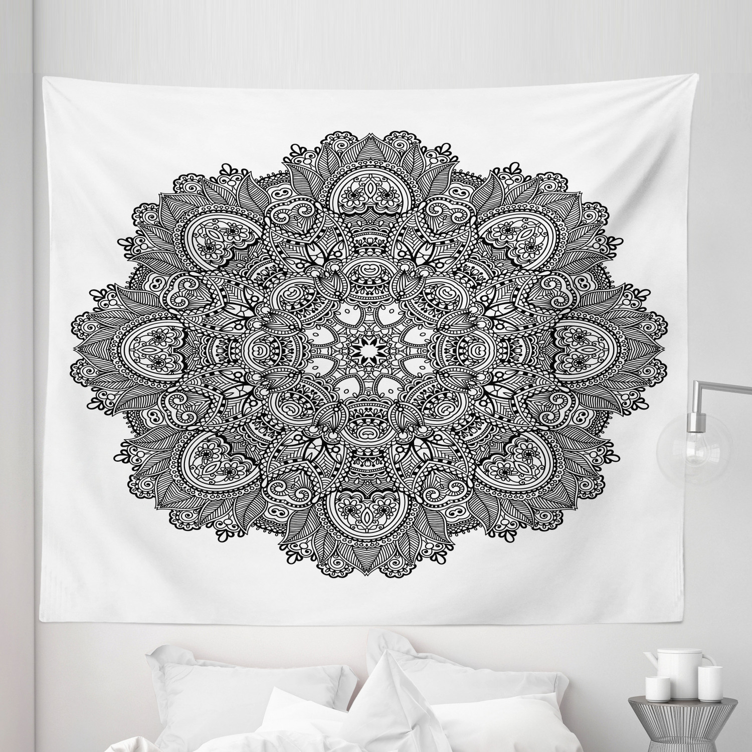 Ambesonne Leaf Print Microfiber Tapestry Wall Hanging Decor in 5 Sizes - Picture 7 of 40