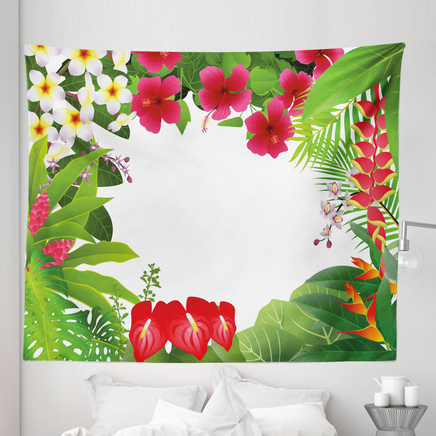 Ambesonne Leaf Print Microfiber Tapestry Wall Hanging Decor in 5 Sizes - Picture 31 of 40