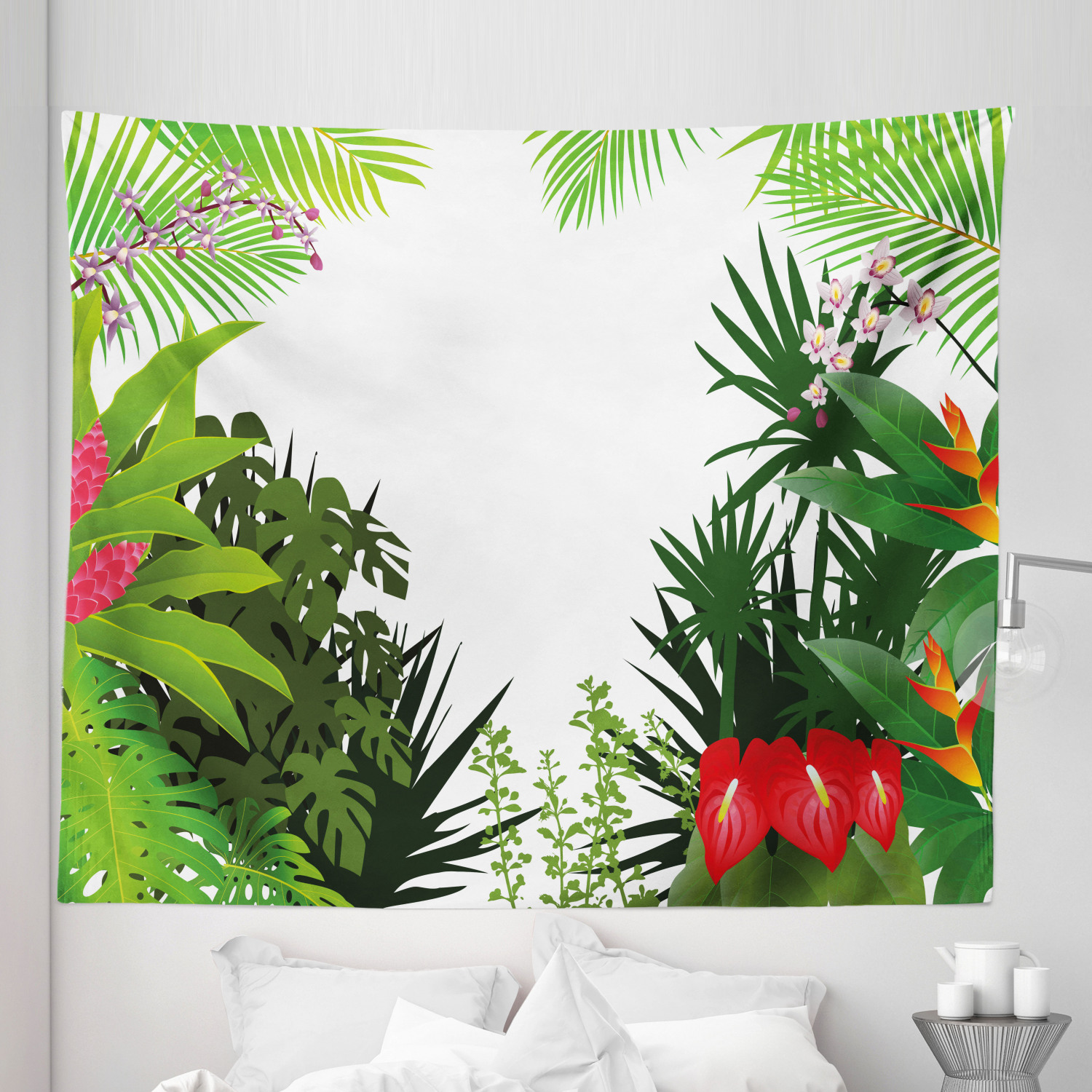 Ambesonne Leaf Print Microfiber Tapestry Wall Hanging Decor in 5 Sizes - Picture 17 of 40