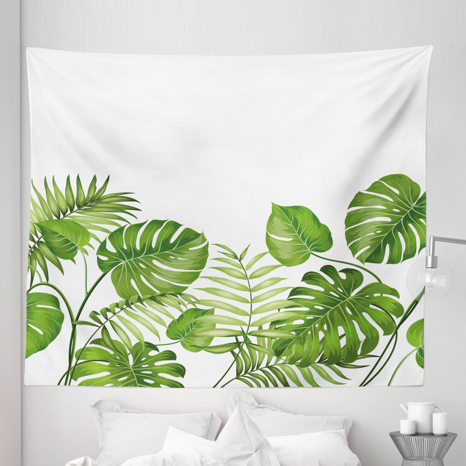 Ambesonne Leaf Print Microfiber Tapestry Wall Hanging Decor in 5 Sizes - Picture 12 of 40