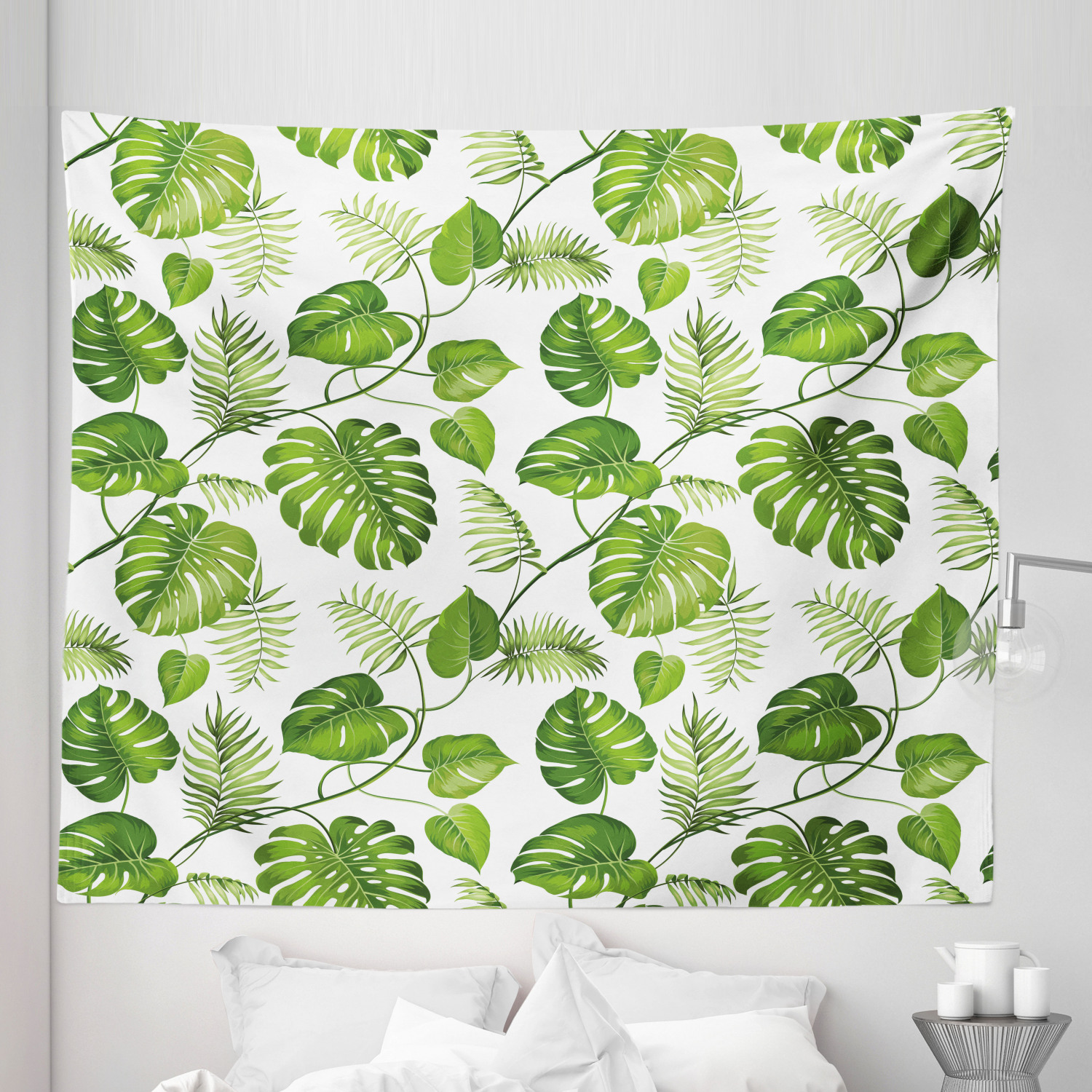 Ambesonne Leaf Print Microfiber Tapestry Wall Hanging Decor in 5 Sizes - Picture 33 of 40