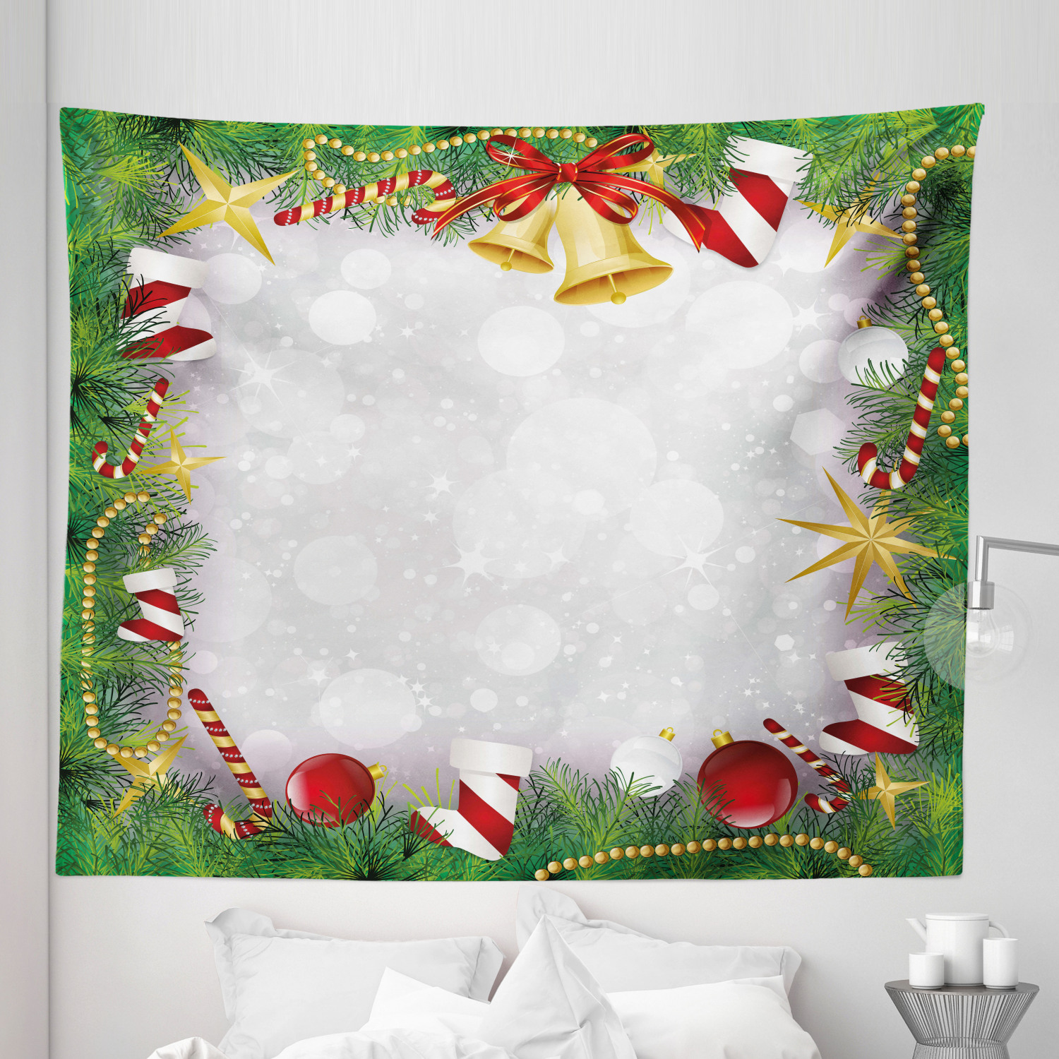 Ambesonne Christmas Print Microfiber Tapestry Wall Hanging Decor in 5 Sizes