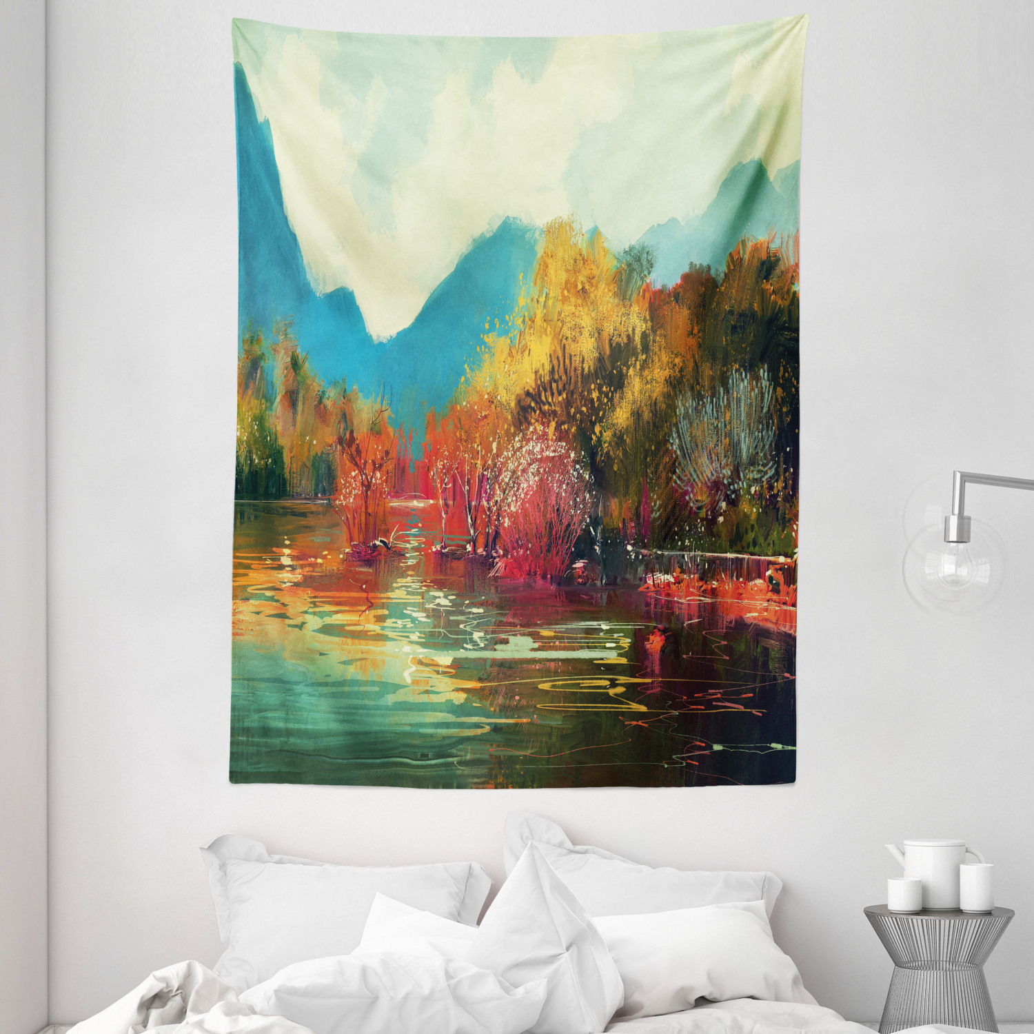 Art Tapestry Surreal Autumn Forrest Print Wall Hanging Decor eBay