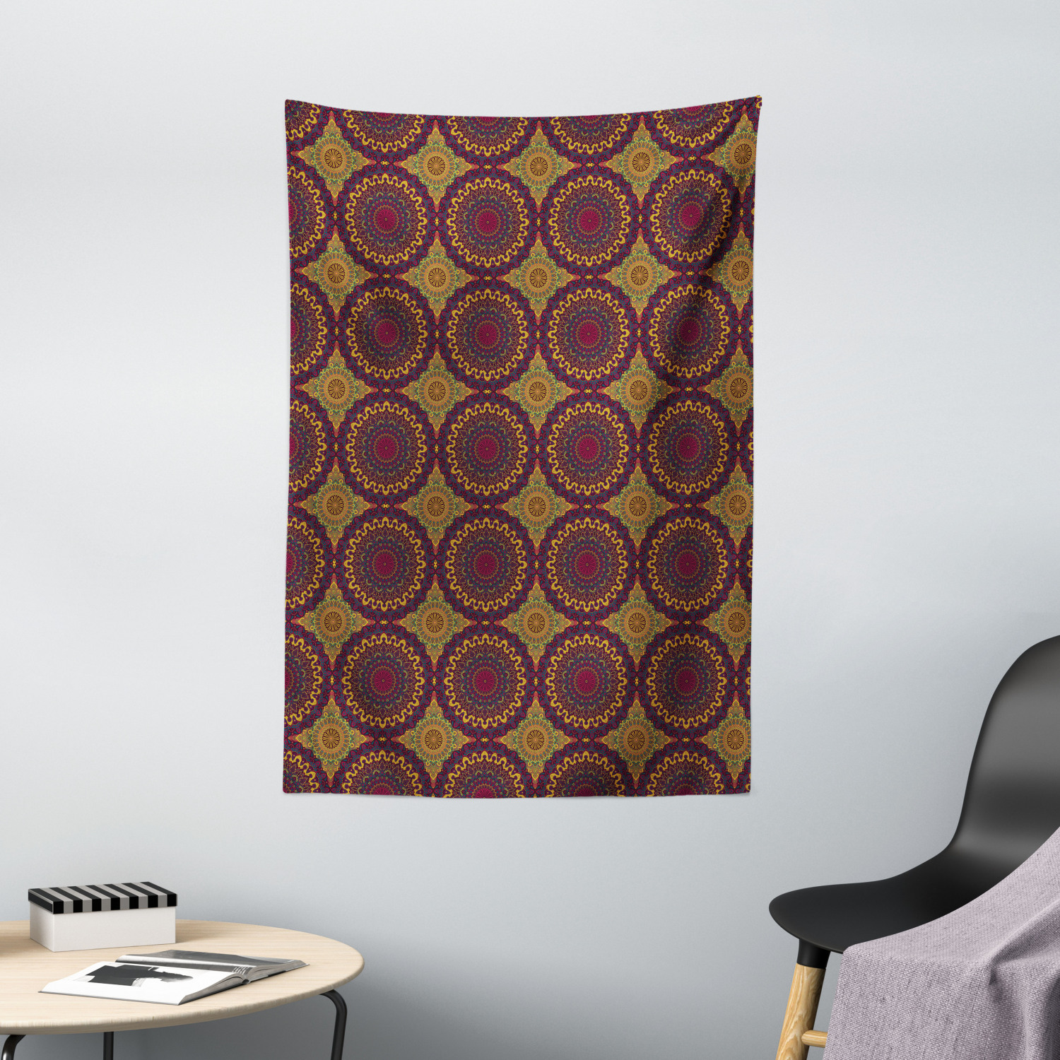 Moroccan Tapestry Tribal Art Mandala Print Wall Hanging Decor - Picture 2 of 3