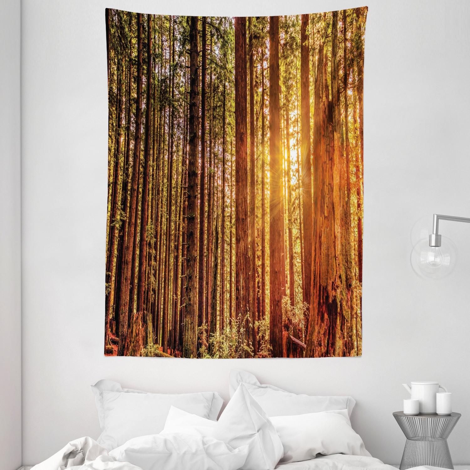 USA Tapestry Redwoods Forestry Print Wall Hanging Decor