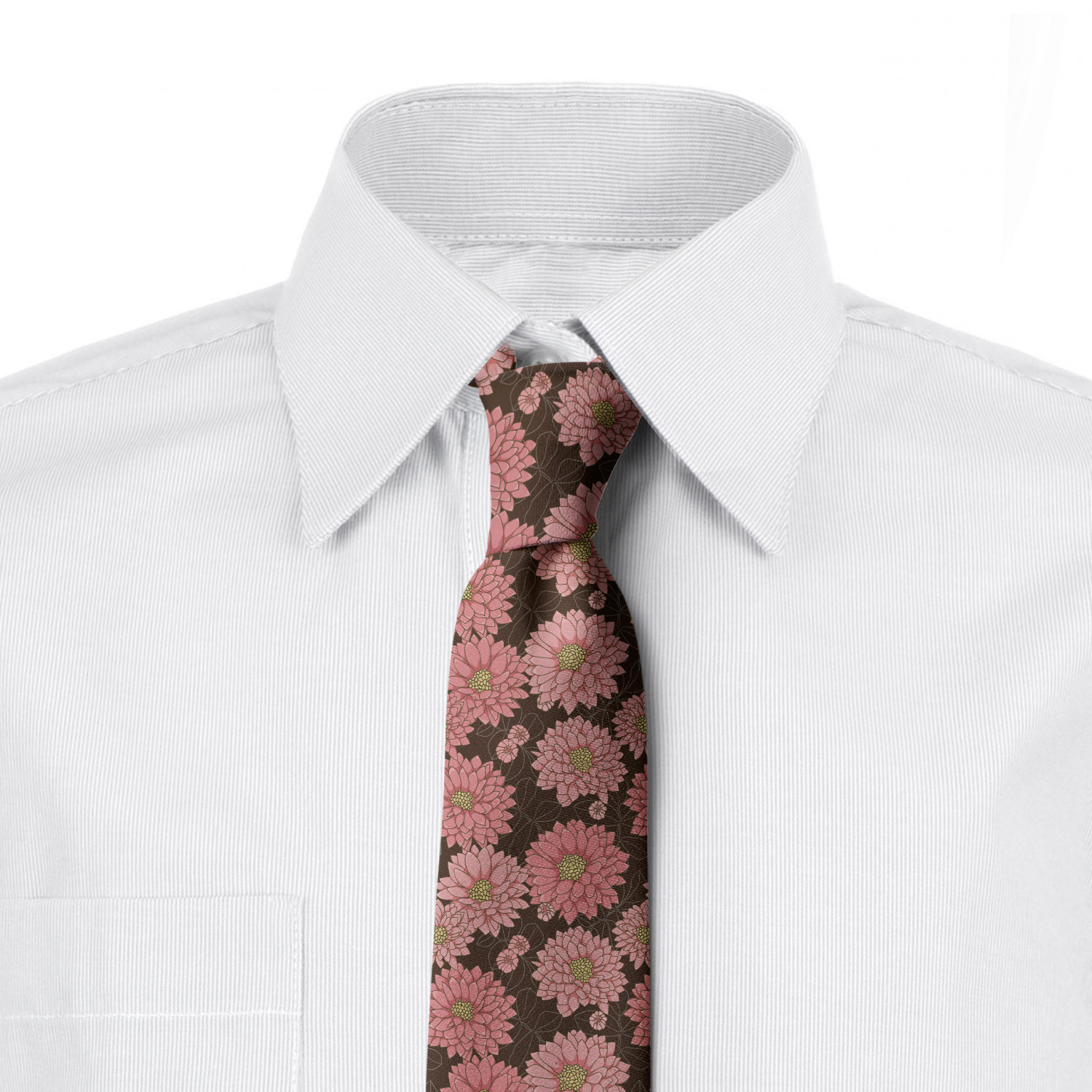 Nostalgic Leafy Motif Art Ambesonne Mens Tie Grey Pink and Pale Mauve 3.7
