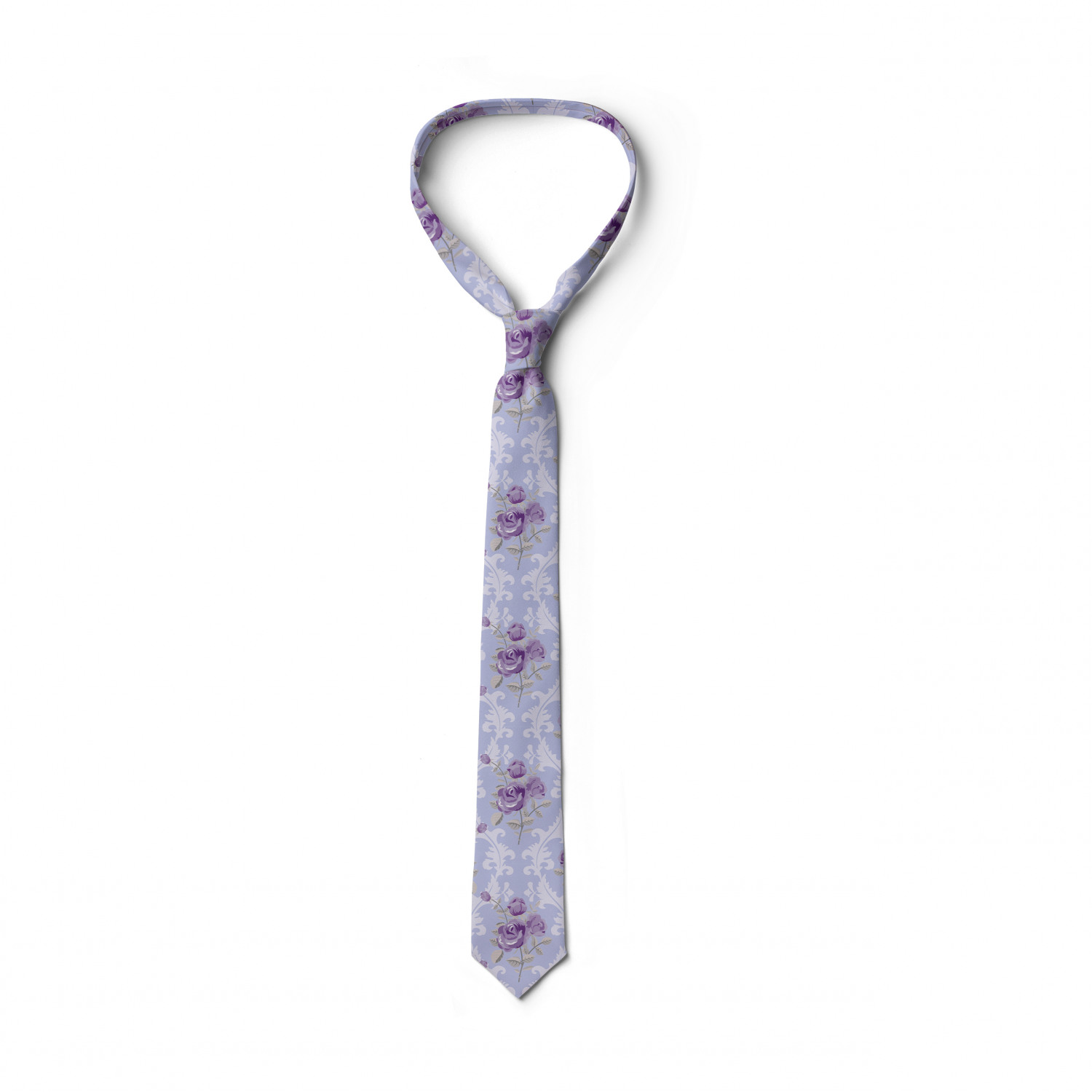 Nostalgic Leafy Motif Art Ambesonne Mens Tie Grey Pink and Pale Mauve 3.7