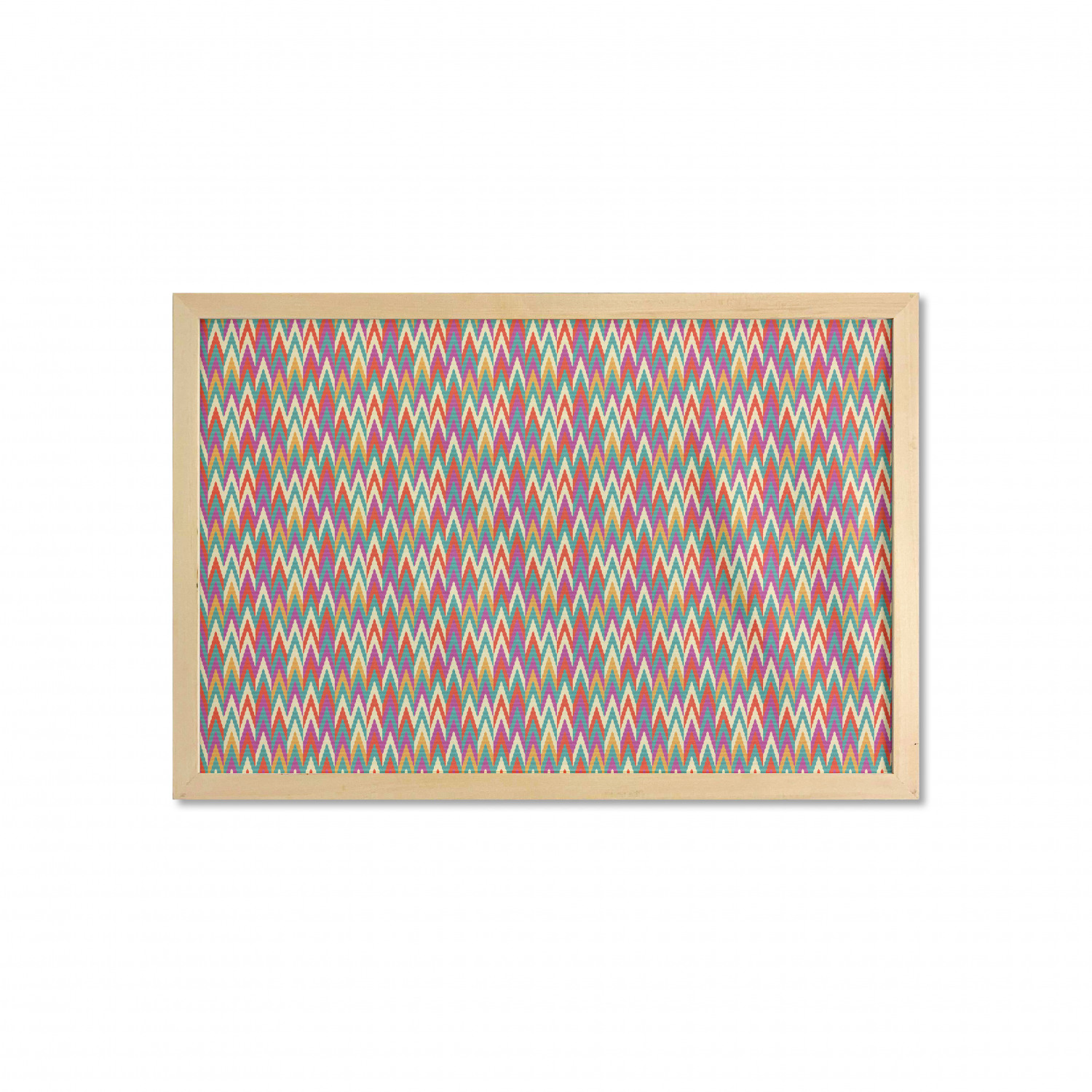 Ambesonne Ikat Wall Art with Wide Frame for Bathrooms Living Room