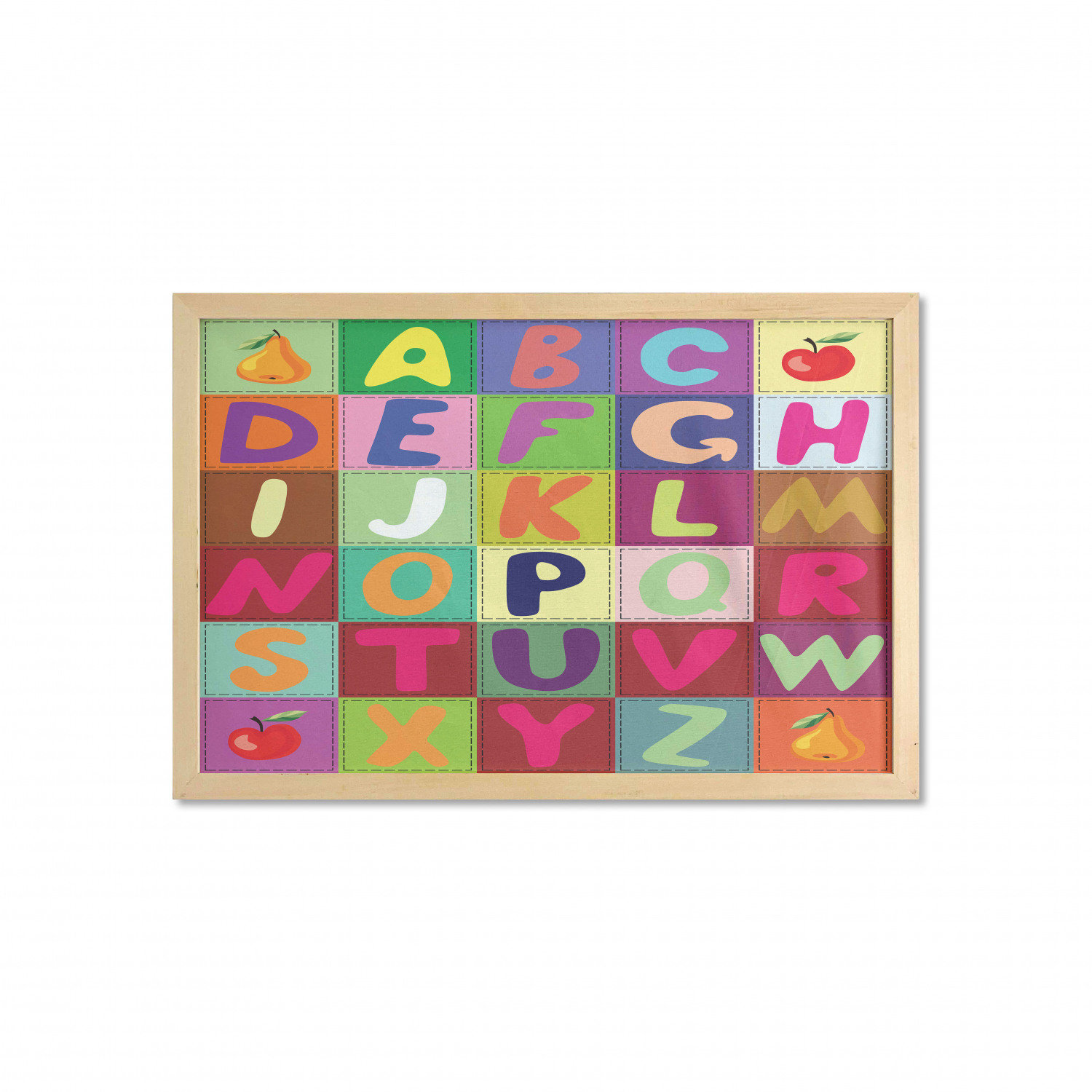 Ambesonne Alphabet Wall Art with Wide Frame for Bathrooms Living Room