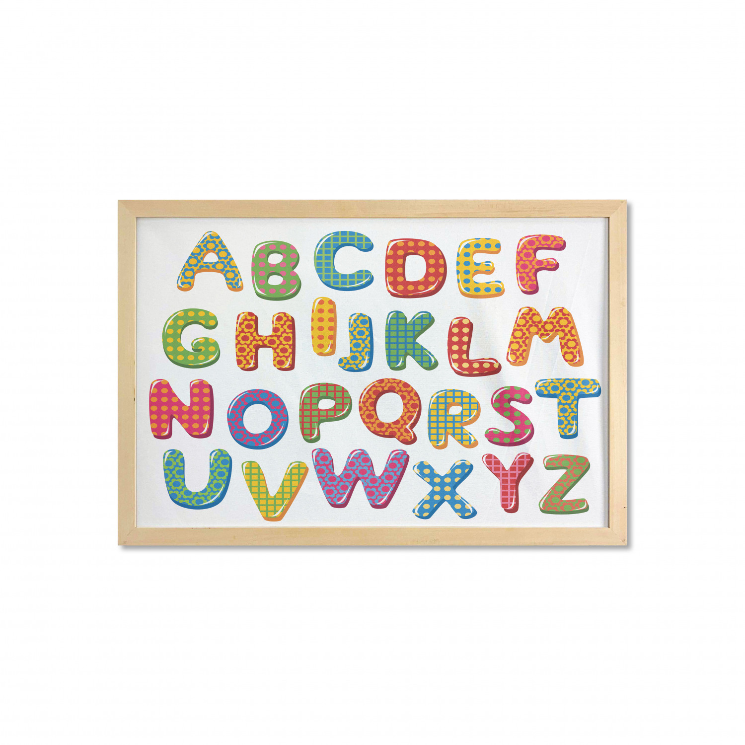 Ambesonne Alphabet Wall Art with Wide Frame for Bathrooms Living Room