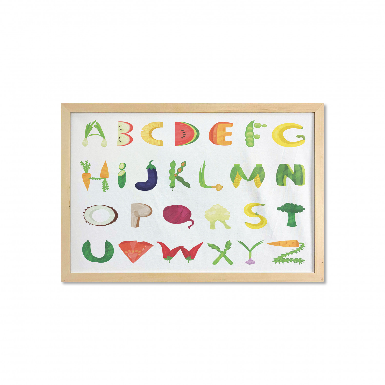 Ambesonne Alphabet Wall Art with Wide Frame for Bathrooms Living Room