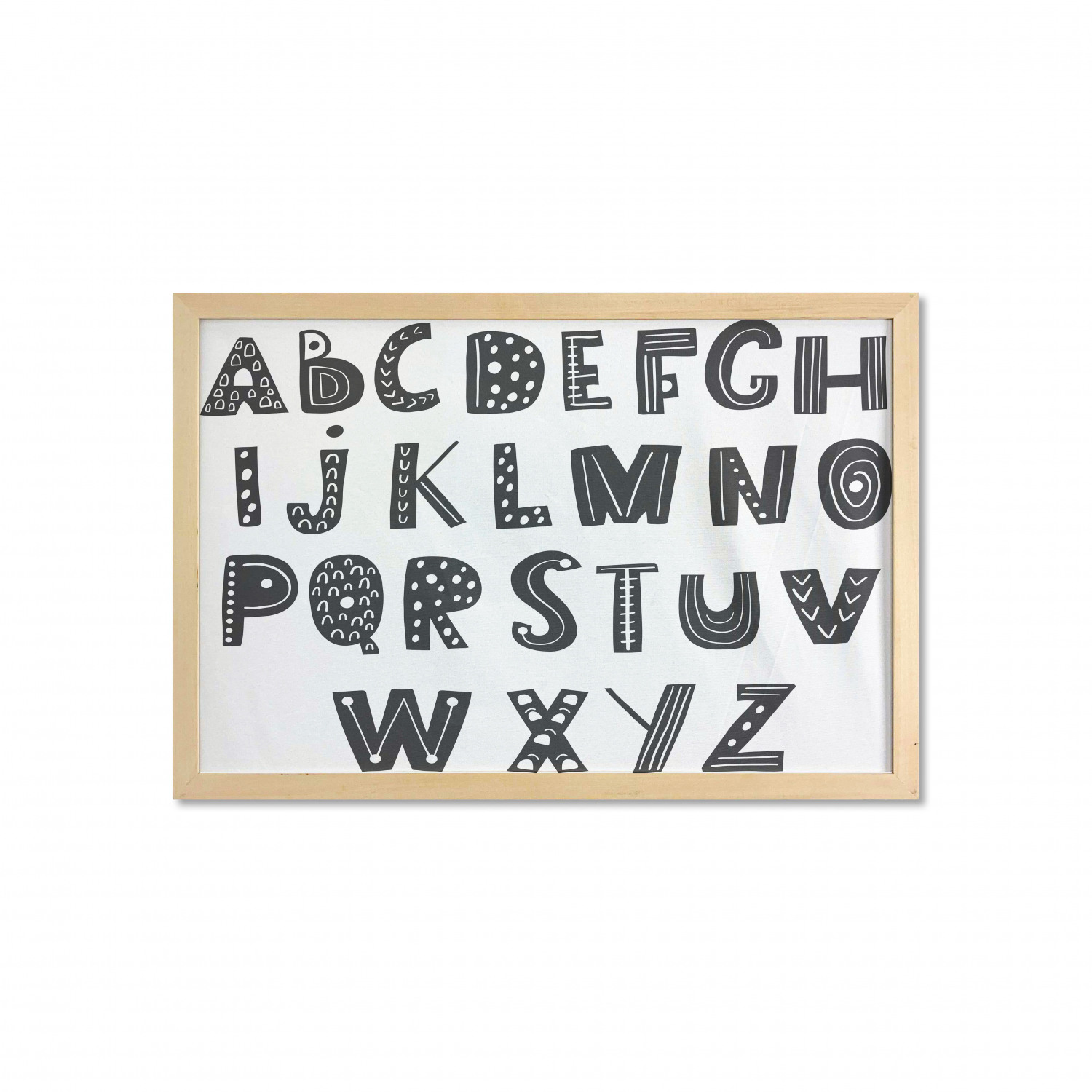 Ambesonne Alphabet Wall Art with Wide Frame for Bathrooms Living Room