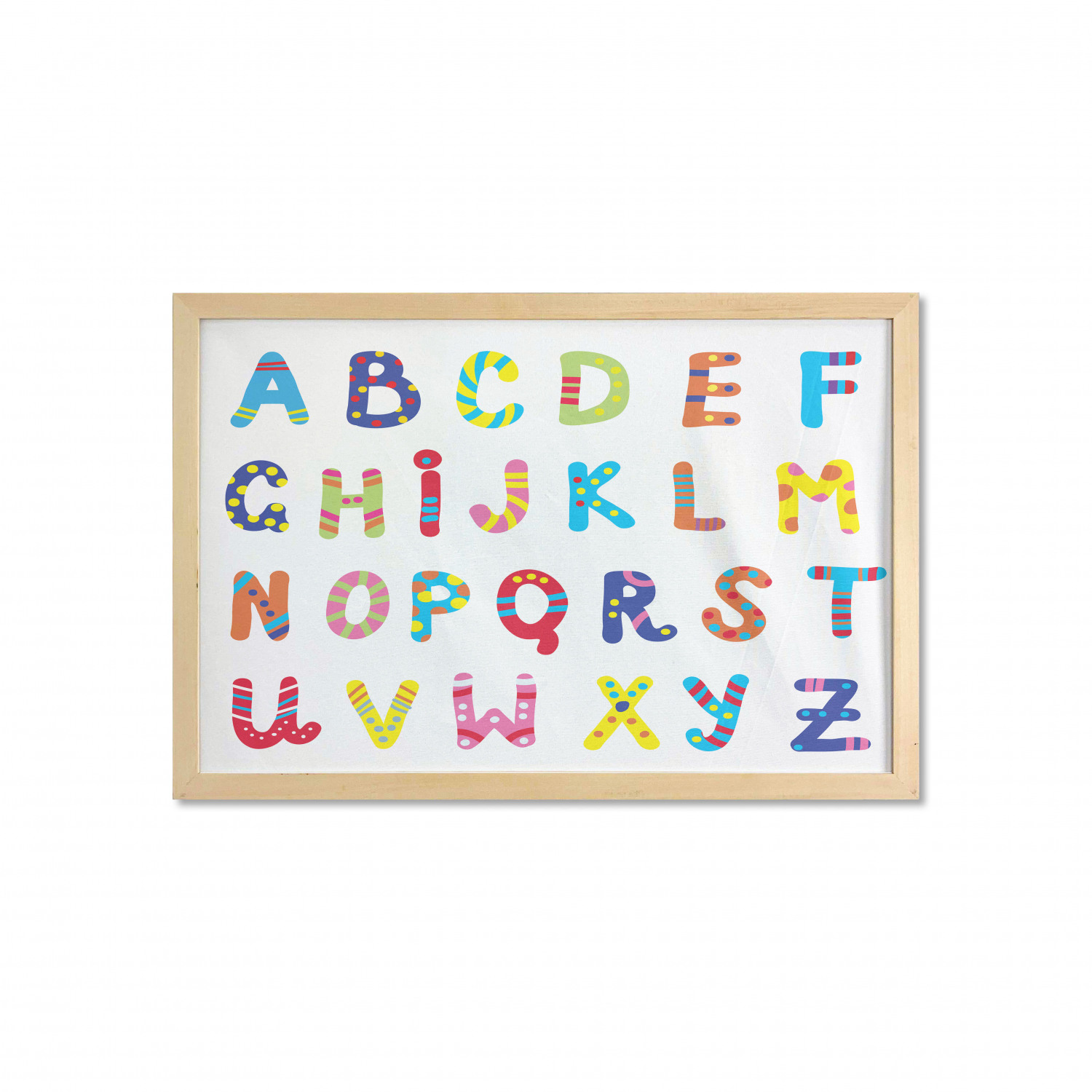 Ambesonne Alphabet Wall Art with Wide Frame for Bathrooms Living Room